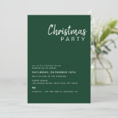 ミニマリストの緑の家族の企業のクリスマスパーティー 招待状 (スタンド正面)