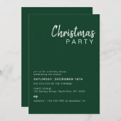 ミニマリストの緑の家族の企業のクリスマスパーティー 招待状 (正面/裏面)