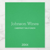 ミニマリストの緑の粗いテクスチャ ワインラベル (シングルラベル)