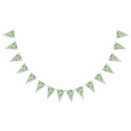 ミニマリストの緑の結婚シダの装飾 バンティングフラッグ