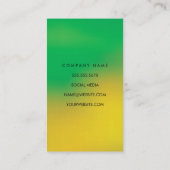 ミニマリストの緑の黄色のブレンド 名刺 (裏面)
