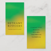 ミニマリストの緑の黄色のブレンド 名刺 (正面/裏面)