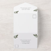 ミニマリストの緑 |シンプル素朴の オールインワン招待状 (外側)