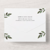 ミニマリストの緑 |シンプル素朴の オールインワン招待状 (裏面)