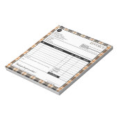 ミニマリストの縁どPlaid Business Invoiceテンプレート ノートパッド (回転)