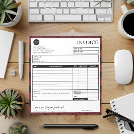 ミニマリストの縁どPlaid Business Invoiceテンプレート ノートパッド