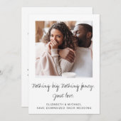 ミニマリストの縮小結婚式写真のお知らせ (正面/裏面)