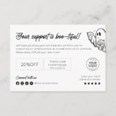 ミニマリストの美しいハロウィン不気味ありがとう サンキューカード (正面)