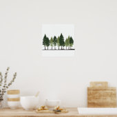 ミニマリストの美しいパインツリーアート ポスター (キッチン)