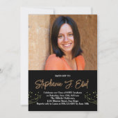 ミニマリストの脱帽あなたの写真卒業パーティー 招待状 (正面)