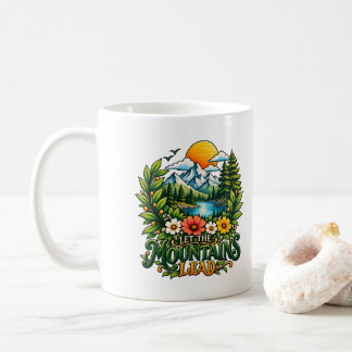 ミニマリストの自然と山を表現した「山が導く」デザイン コーヒーマグカップ