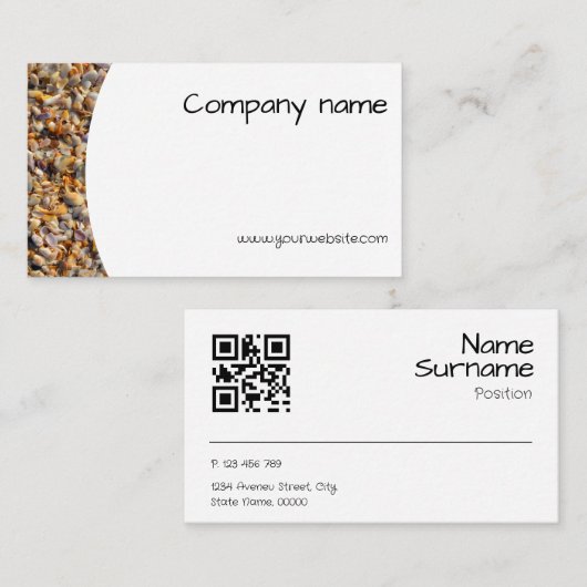 ミニマリストの船首写真QR名刺 名刺 (正面/裏面)