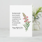 ミニマリストの花の絵の感謝カード 母の日 シーズンカード (スタンド正面)