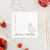ミニマリストの花嫁と花婿の結婚式イラスト スタンダードカクテルナプキン (インサイチュ)