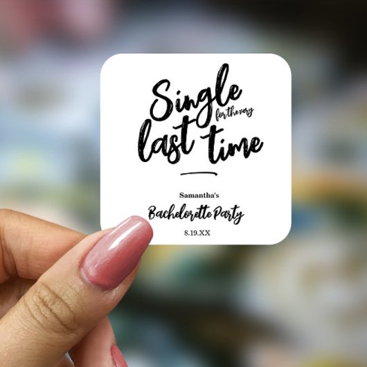 ミニマリストの花嫁の最後のパーティー スクエアシール