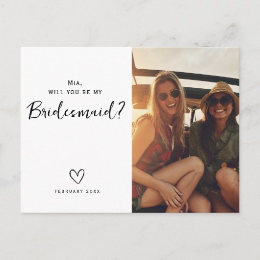 ミニマリストの花嫁プロポーザル頼のはがき ポストカード (正面)