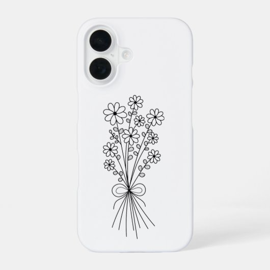 ミニマリストの花束 iPhone 16ケース (裏面)