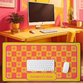 ミニマリストの花 – パレットにチェックイン デスクマット