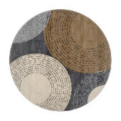 ミニマリストの茶色の灰色の円 カッティングボード (正面)