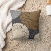 ミニマリストの茶色の灰色の円 クッション (ブランケット)