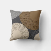 ミニマリストの茶色の灰色の円 クッション (裏面)