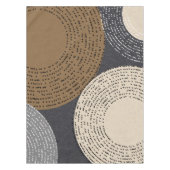 ミニマリストの茶色の灰色の円 テーブルクロス (正面)