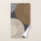 ミニマリストの茶色の灰色の円 バスタオルセット (ハンドタオル)