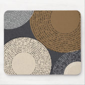 ミニマリストの茶色の灰色の円 マウスパッド (正面)