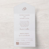 ミニマリストの茶色の馬蹄 | 結婚式のQRコード オールインワン招待状 (内側)