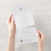 ミニマリストの茶色の馬蹄 | 結婚式のQRコード オールインワン招待状 (貼ってはがせる)