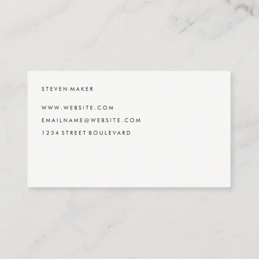 ミニマリストの草分けフォント | シンプルテクスチャ 名刺 (裏面)