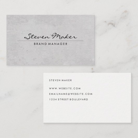 ミニマリストの草分けフォント | シンプルテクスチャ 名刺 (正面/裏面)