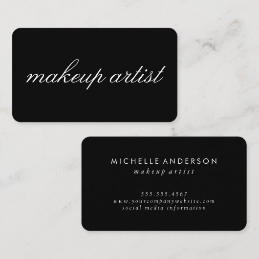 ミニマリストの草分け文字 |メイクアップアーティスト 名刺 (正面/裏面)