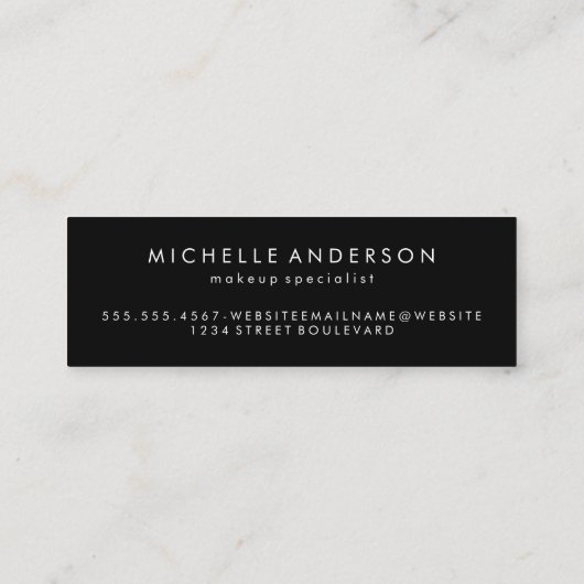 ミニマリストの草分け文字 |化粧 スキニー名刺 (裏面)