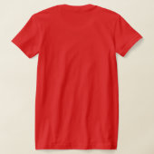 ミニマリストの落書きハート柄レディース赤Tシャツ Tシャツ (レイダウン裏面)