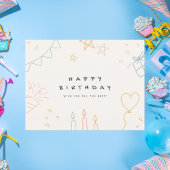 ミニマリストの落書き誕生日カード ポストカード
