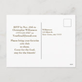 ミニマリストの葉のフレンドギブィングディナー招待状 シーズンポストカード (裏面)