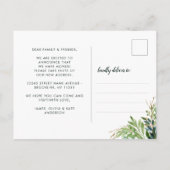 ミニマリストの葉の新しいホームアドレス葉の移動 案内ポストカード (裏面)