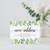 ミニマリストの葉の新しいホームアドレス葉の移動 案内ポストカード (スタンド正面)