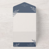 ミニマリストの葉の繊細なウェディング オールインワン招待状 (外側)