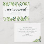 ミニマリストの葉引っ越しました新しいアドレスの移動 ノートカード (正面/裏面)