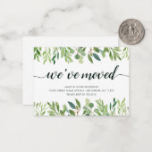 ミニマリストの葉引っ越しました新しいアドレスの移動 ノートカード (正面/裏面インサイチュ)