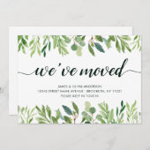 ミニマリストの葉引っ越しました新しいアドレスの移動 案内状 (正面/裏面)