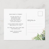 ミニマリストの葉引っ越しました新しいホームムービング 案内ポストカード (裏面)