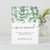 ミニマリストの葉引っ越しました新しいホームムービング 案内状 (スタンド正面)