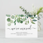 ミニマリストの葉引っ越しました新しいホームムービング 案内状 (スタンド正面)