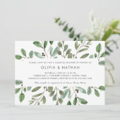 ミニマリストの葉|カップルシャワー 招待状 (スタンド正面)