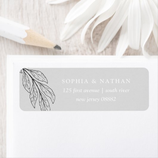 ミニマリストの葉 |グシンプルレイ結婚ズ ラベル (インサイチュ)