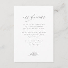 ミニマリストの葉 |ホワイトおよびグレーゲスト詳細 エンクロージャーカード