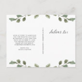 ミニマリストの葉 | 結婚式の日程変更 案内ポストカード (裏面)